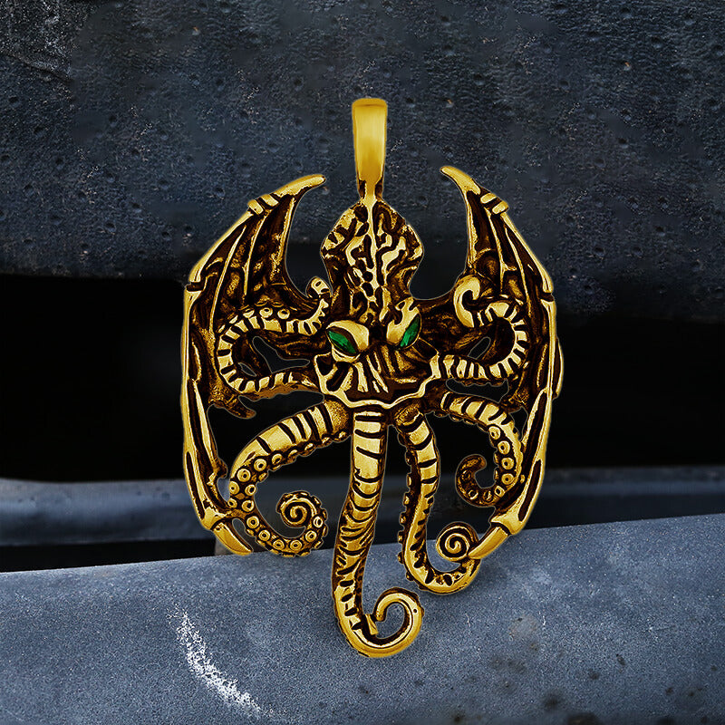Vintage Demon Octopus Stainless Steel Pendant