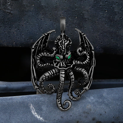 Vintage Demon Octopus Stainless Steel Pendant