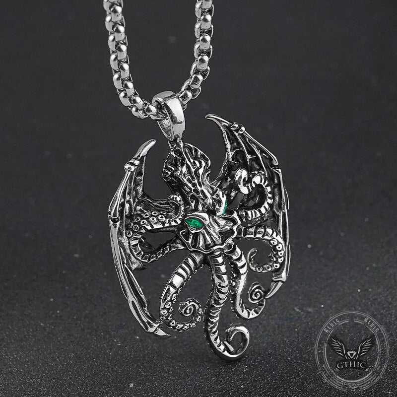 Vintage Demon Octopus Stainless Steel Pendant