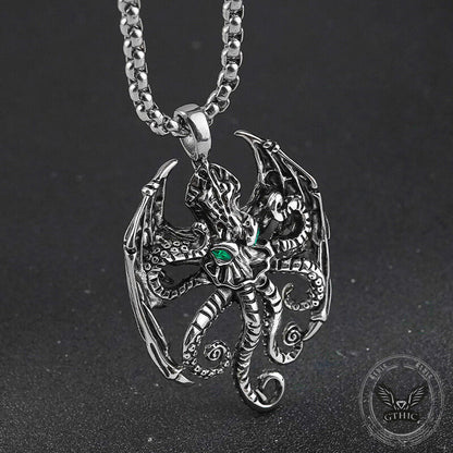 Vintage Demon Octopus Stainless Steel Pendant