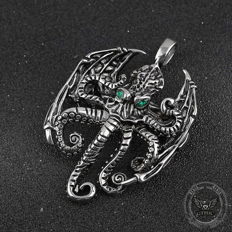 Vintage Demon Octopus Stainless Steel Pendant