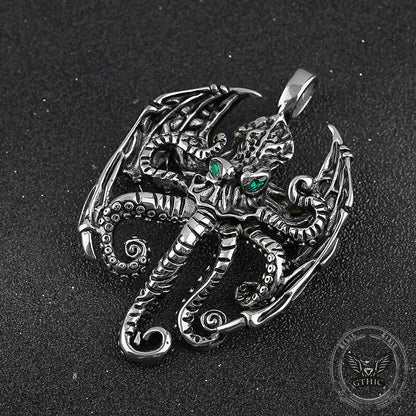 Vintage Demon Octopus Stainless Steel Pendant