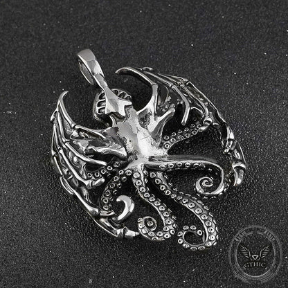 Vintage Demon Octopus Stainless Steel Pendant