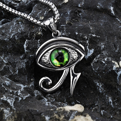 Vintage Eye of Ra Stainless Steel Pendant
