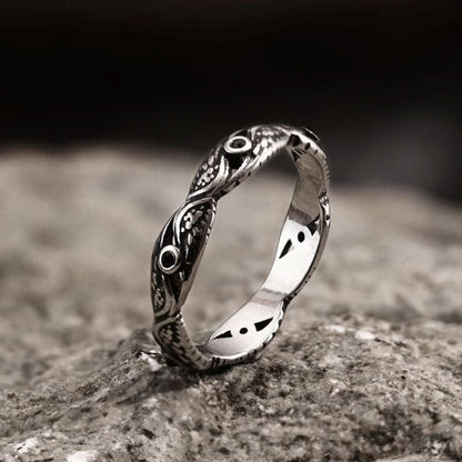 Vintage Feather Wings Stainless Steel Ring