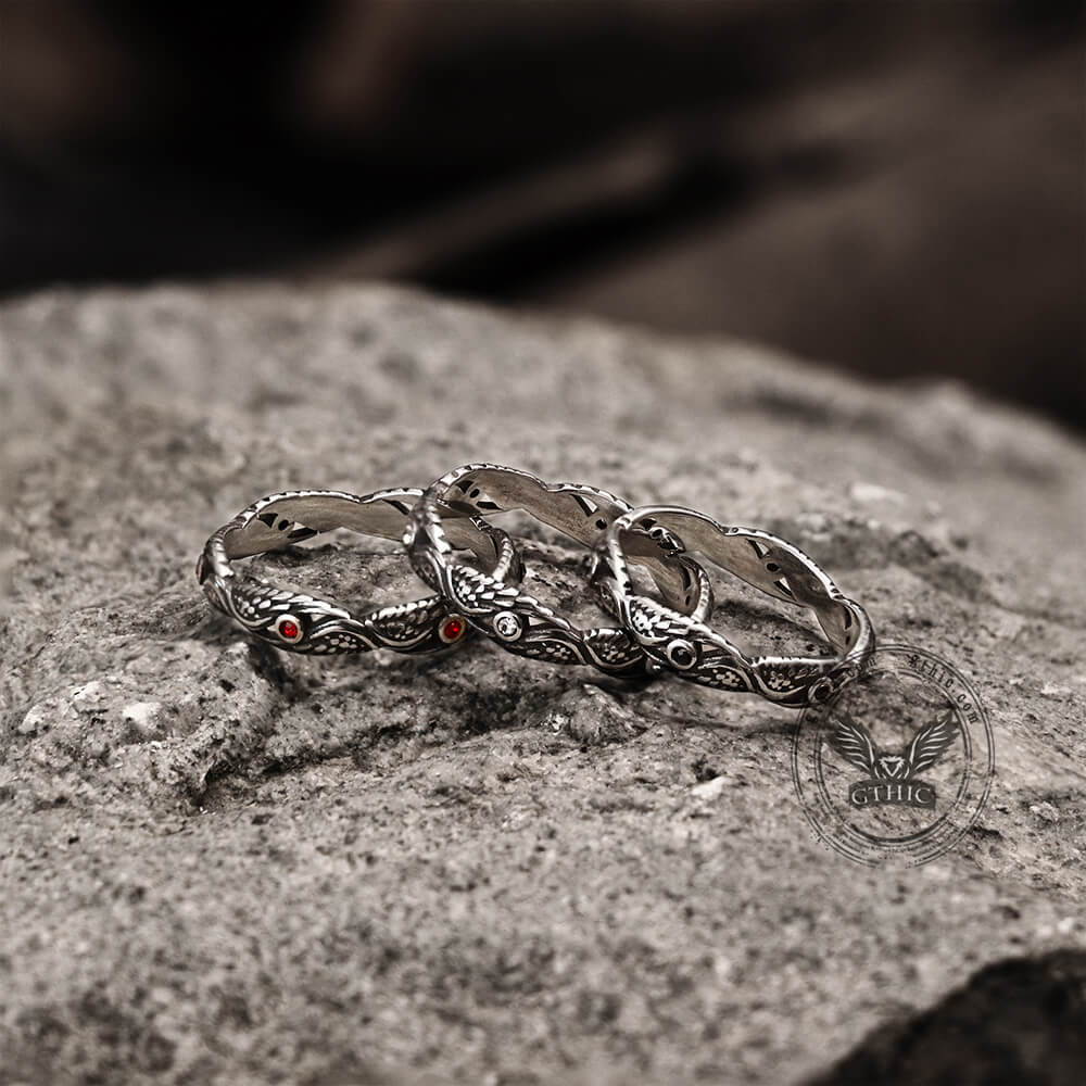 Vintage Feather Wings Stainless Steel Ring