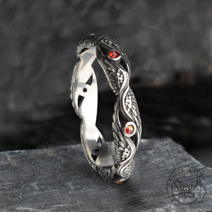 Vintage Feather Wings Stainless Steel Ring