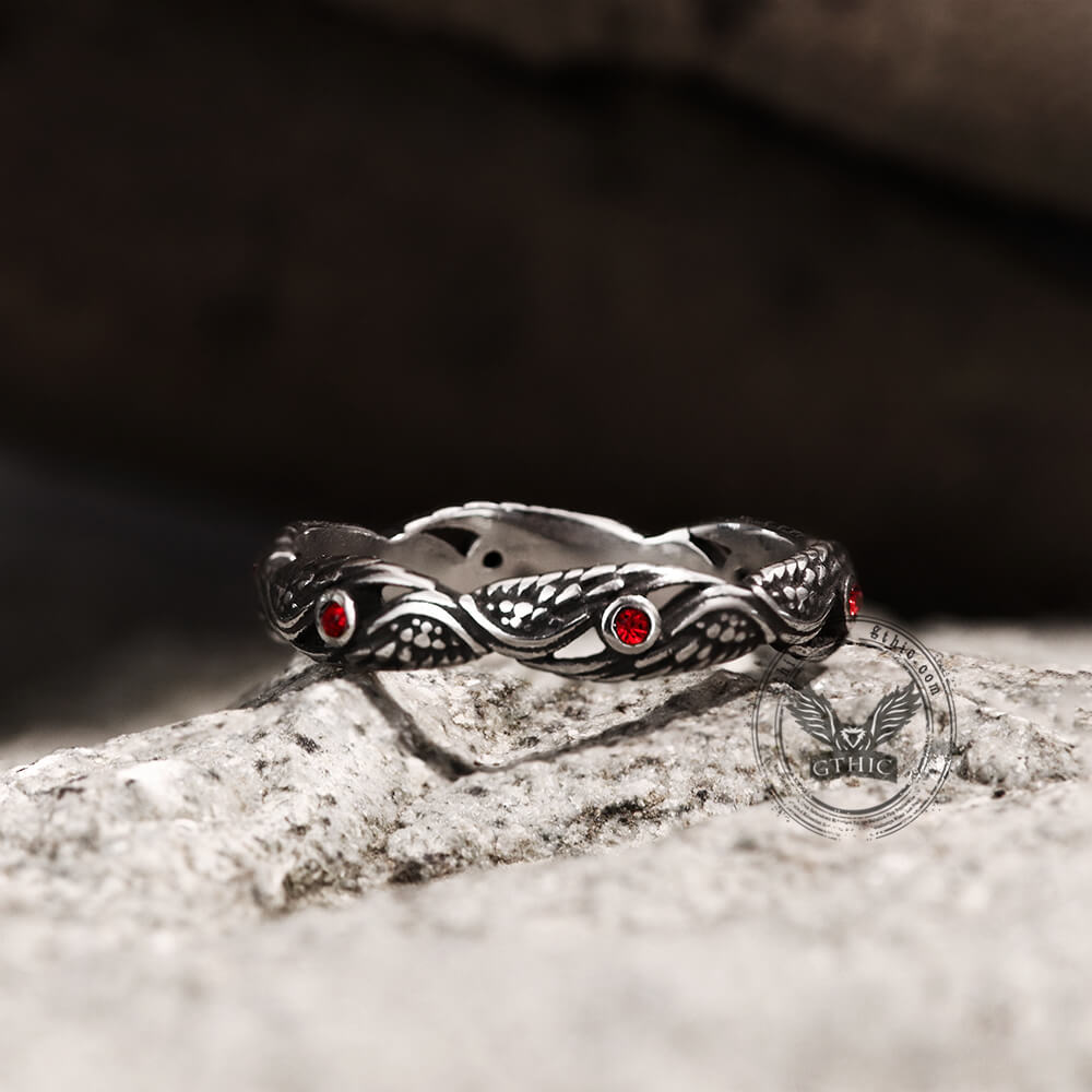 Vintage Feather Wings Stainless Steel Ring