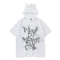 Vintage Flame Butterfly Letter Print Hoodie