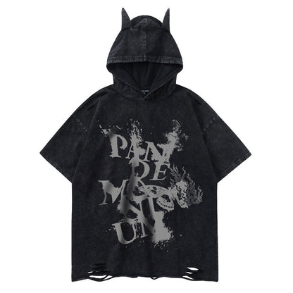 Vintage Flame Butterfly Letter Print Hoodie