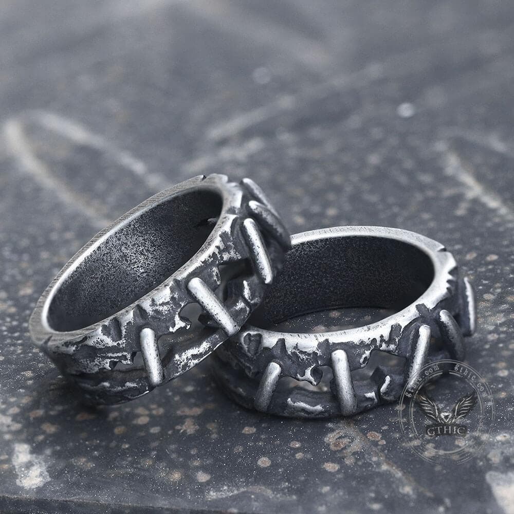 Vintage Frankenstein Flesh Stainless Steel Ring