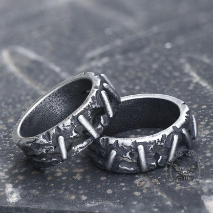 Vintage Frankenstein Flesh Stainless Steel Ring