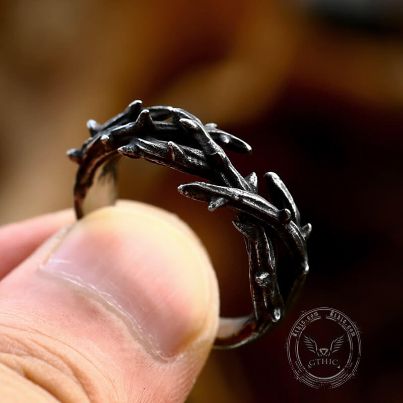 Vintage Jesus Crown of Thorns Stainless Steel Ring