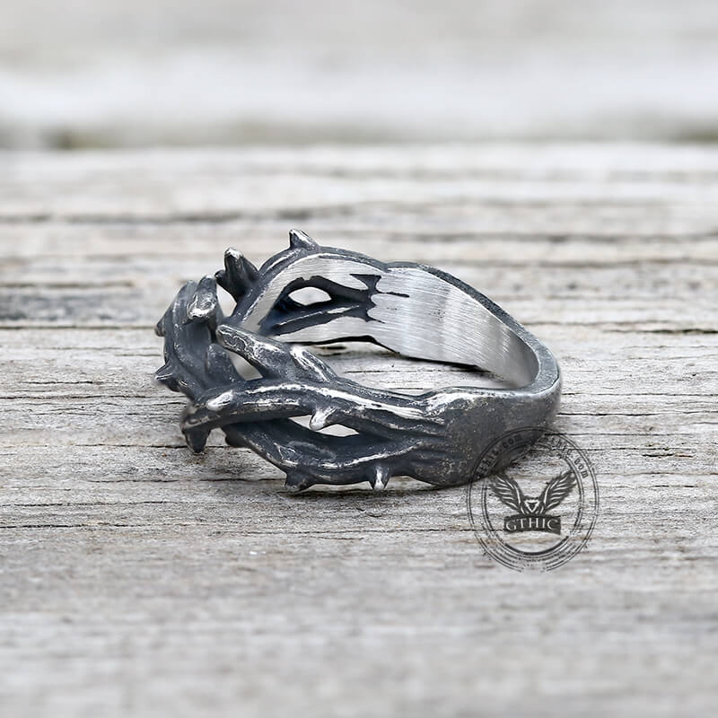 Vintage Jesus Crown of Thorns Stainless Steel Ring