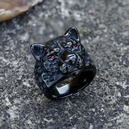 Vintage Leopard Head Stainless Steel Ring