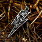 Vintage Lightning Bolt Skull Stainless Steel Pendant