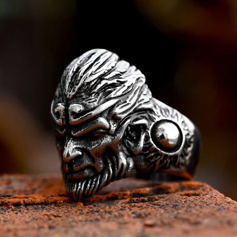 Vintage Monkey King Sun Wukong Stainless Steel Ring