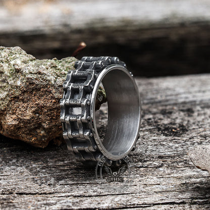 Vintage Motorcycle Chain Stainless Steel Spinner Ring