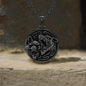 Vintage Nordic Wolf Valknut Stainless Steel Viking Pendant