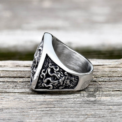 Vintage Octopus Skull Stainless Steel Ring
