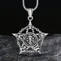 Vintage Pirate Pentagram Embossed Skull Pendant