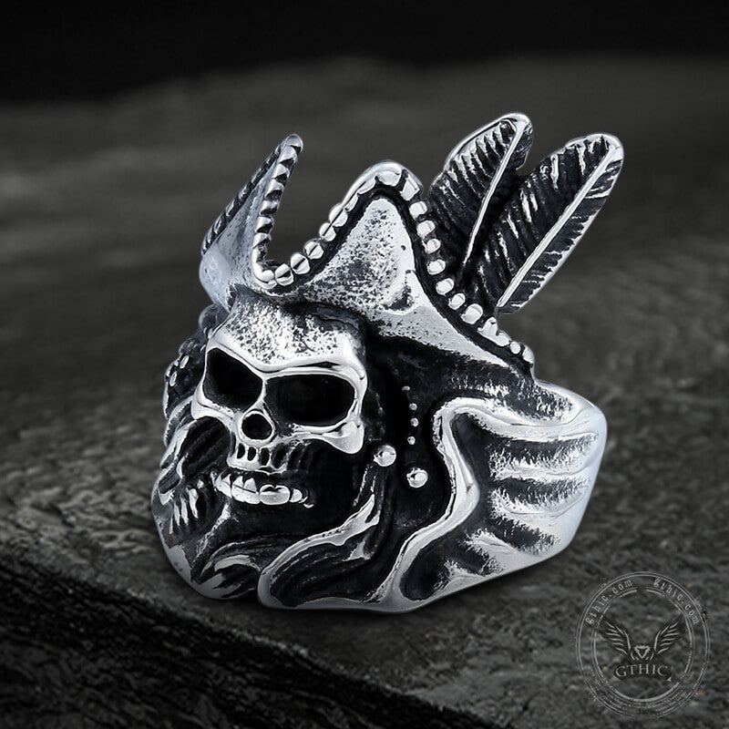 Vintage Pirate Stainless Steel Skull Ring