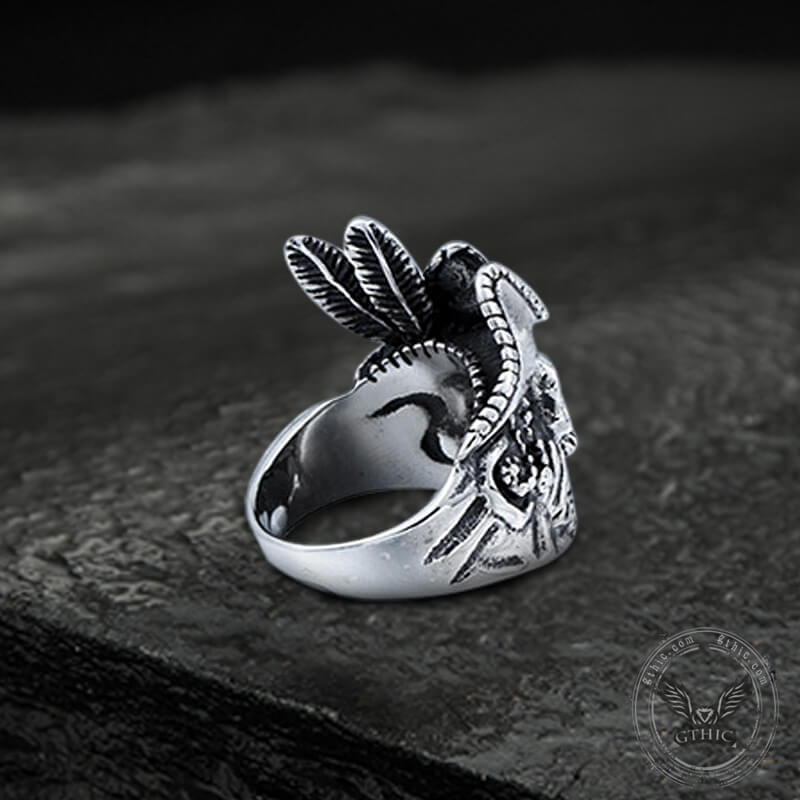 Vintage Pirate Stainless Steel Skull Ring