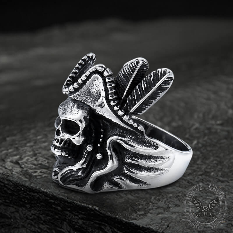 Vintage Pirate Stainless Steel Skull Ring