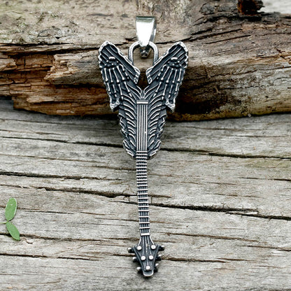 Vintage Rock Guitar Stainless Steel Pendant