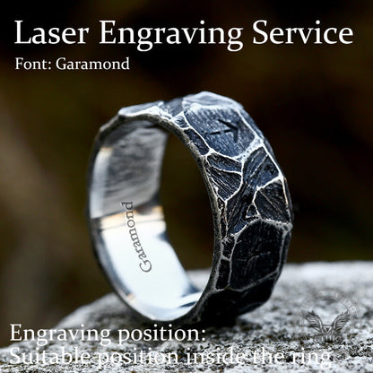 Vintage Runes Stainless Steel Viking Ring