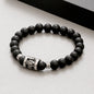 Vintage Skull Pattern Natural Stone Bracelet