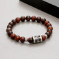 Vintage Skull Pattern Natural Stone Bracelet
