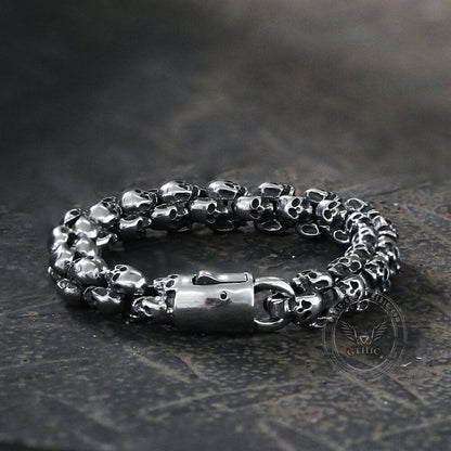 Vintage Stainless Steel Skull Bracelet