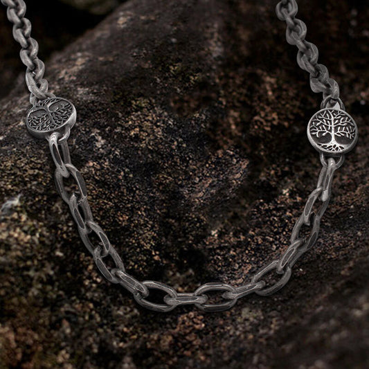 Vintage Stainless Steel Viking Necklace