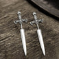 Vintage Sword Design Stainless Steel Stud Earrings