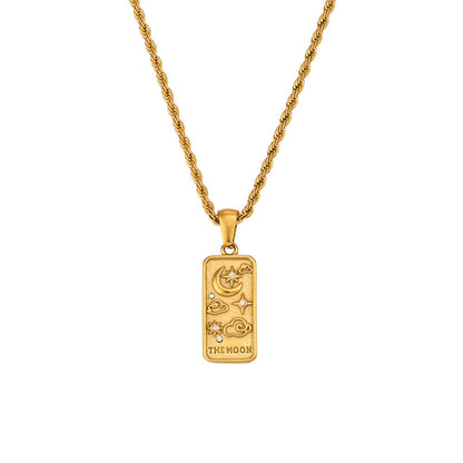 Vintage Tarot Card Stainless Steel Necklace