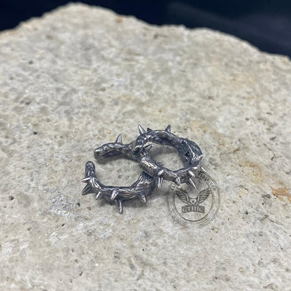 Vintage Thorns Stainless Steel Ear Clips