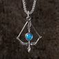 Vintage Turquoise Bow And Arrow Stainless Steel Necklace