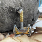 Vintage Viking Raven Axe Stainless Steel Pendant