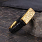 Vintage Viking Rune Stainless Steel Leather Bracelet