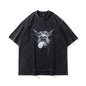 Vintage Washed Doberman Print Short-sleeved T-shirt