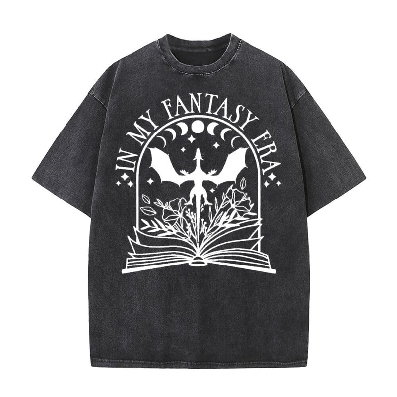 Vintage Washed Fantasy Book T-shirt