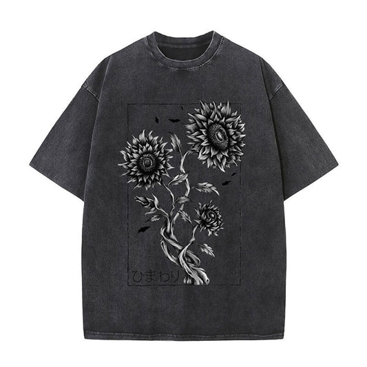 Vintage Washed Himawari Sunflower T-shirt