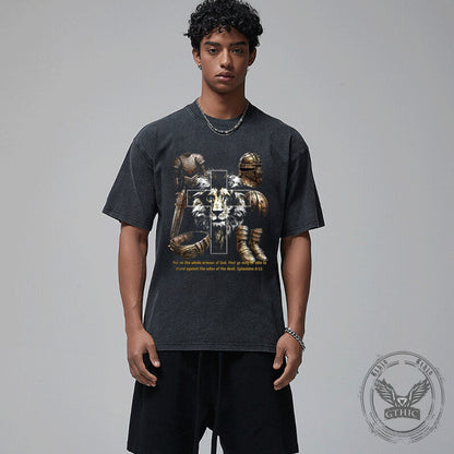 Vintage Washed Lion Cross Knight T-shirt