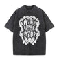 Vintage Washed Live Laugh Love Print T-shirt