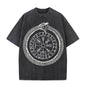Vintage Washed Ouroboros Runes Viking T-shirt