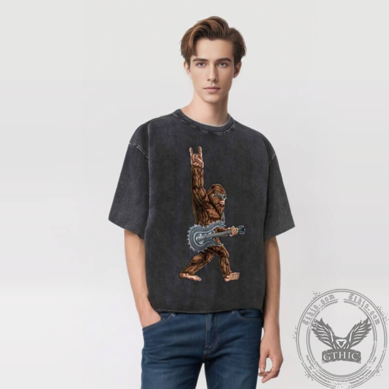 Vintage Washed Rock Ape Print T-shirt