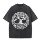 Vintage Washed Tree of Life Print T-shirt