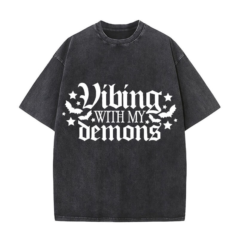 Vintage Washed Vibing With My Demons T-shirt