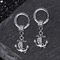Vintage Wheel Ship Anchor Copper Earrings
